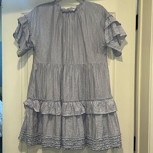 Storia Icy Blue Ruffled Layered Dress
